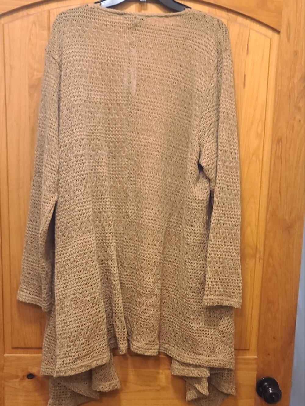BloomChic Open-Front Crochet Cardigan in Tan - Picture 2 of 3